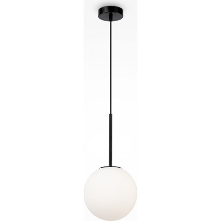 Lampa wisząca szklana kula Basic Form 15cm biało-czarna Maytoni