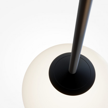 Lampa wisząca szklana kula Basic Form 15cm biało-czarna Maytoni