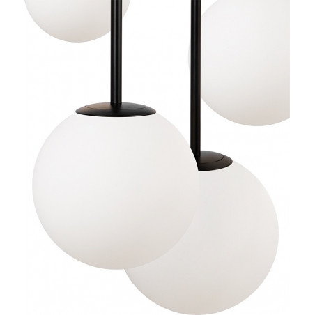 Lampa wisząca 5 szklanych kul Basic Form 45cm biało-czarna Maytoni