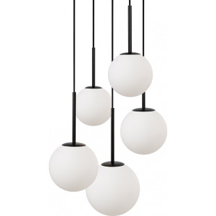 Lampa wisząca 5 szklanych kul Basic Form 45cm biało-czarna Maytoni