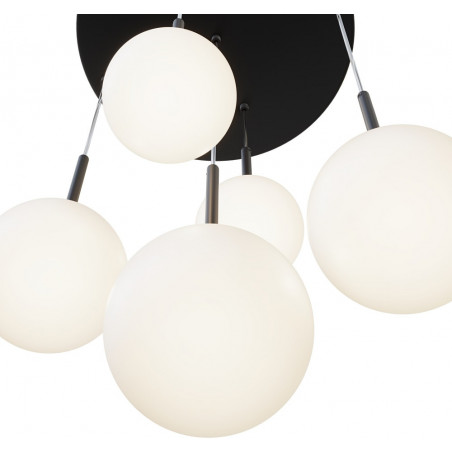 Lampa wisząca 5 szklanych kul Basic Form 45cm biało-czarna Maytoni