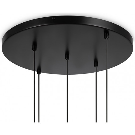 Lampa wisząca 5 szklanych kul Basic Form 45cm biało-czarna Maytoni