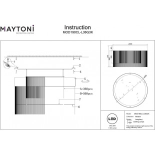 Plafon dekoracyjny glamour Imaginary LED 55cm złoty Maytoni