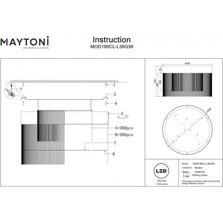 Plafon dekoracyjny glamour Imaginary LED 55cm złoty Maytoni