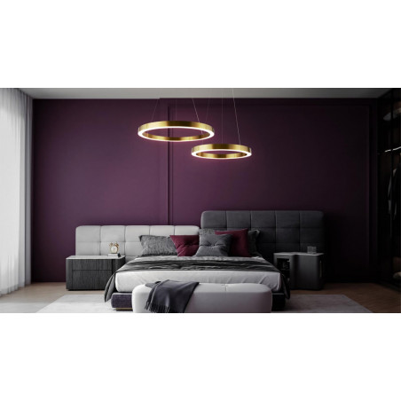 Lampa wisząca okrąg Saturno LED 60cm mosiężna Maytoni