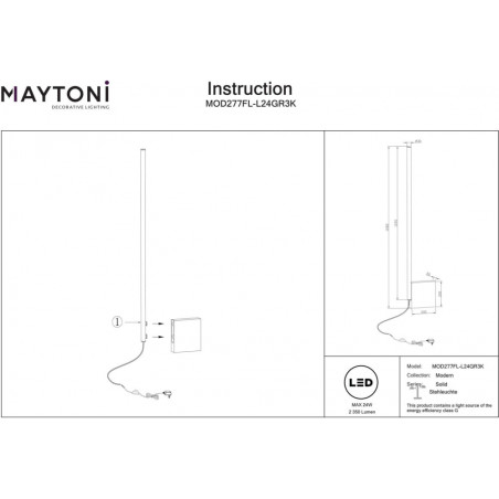 Lampa podłogowa na betonowej podstawie Solid LED 3000K 128,2cm Maytoni
