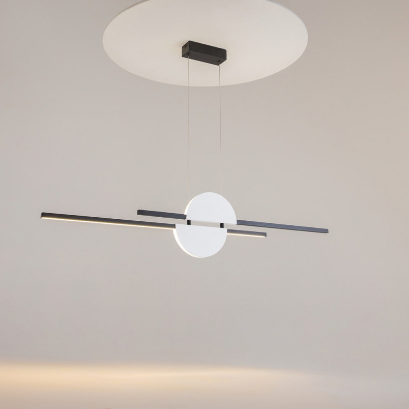 Lampa wisząca podłużna Skyline LED 110cm czarno-biała Maytoni