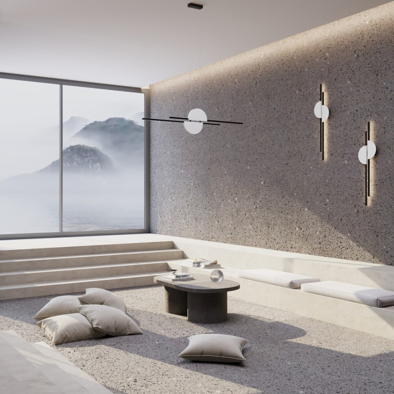 Lampa wisząca podłużna Skyline LED 110cm czarno-biała Maytoni
