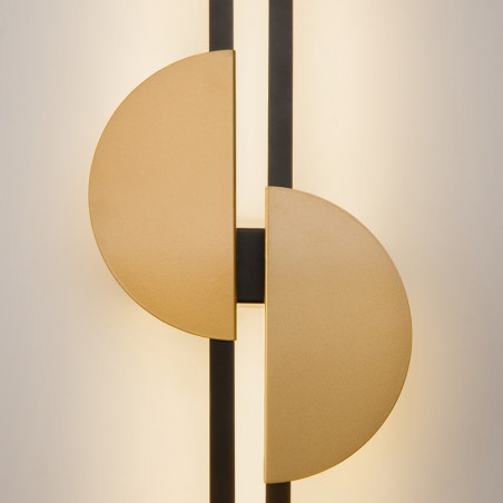 Kinkiet pionowy podwójny Skyline LED H79cm 4000K czarno-mosiężny Maytoni