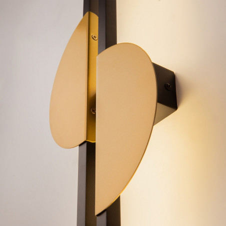 Kinkiet pionowy podwójny Skyline LED H79cm 4000K czarno-mosiężny Maytoni