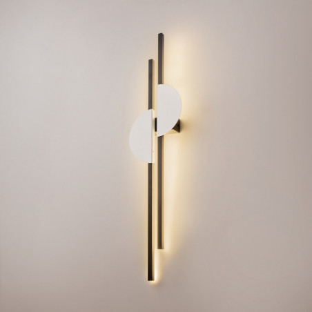 Kinkiet pionowy podwójny Skyline II LED H79cm 4000K czarno-biały Maytoni