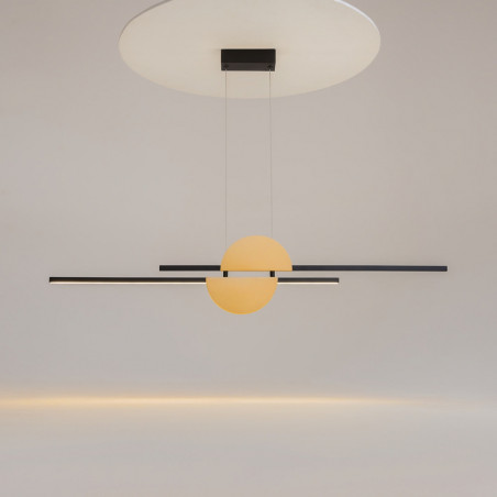 Lampa wisząca podłużna Skyline LED 110cm czarno-mosiężna Maytoni