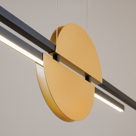 Lampa wisząca podłużna Skyline LED 110cm czarno-mosiężna Maytoni