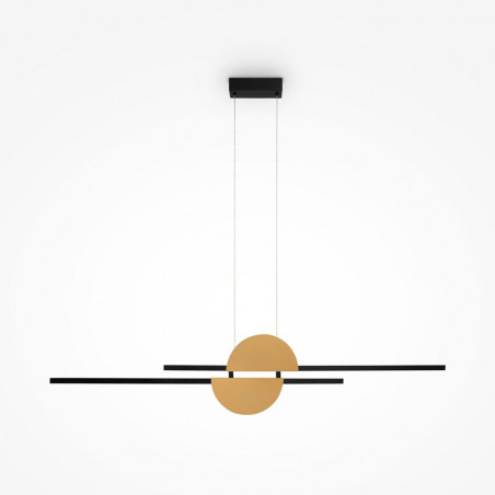 Lampa wisząca podłużna Skyline LED 110cm czarno-mosiężna Maytoni