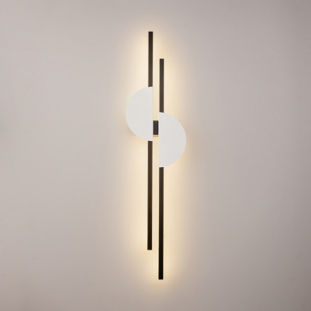 Kinkiet pionowy podwójny Skyline LED H79cm 4000K czarno-biały Maytoni