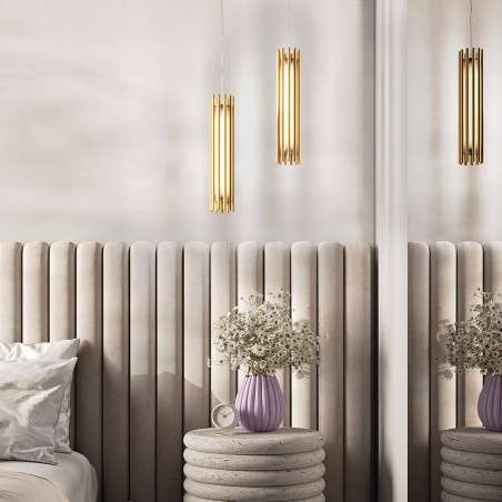 Lampa wisząca modern Sonata LED 8cm mosiężna Maytoni
