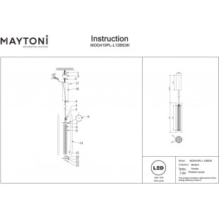 Lampa wisząca modern Sonata LED 8cm mosiężna Maytoni