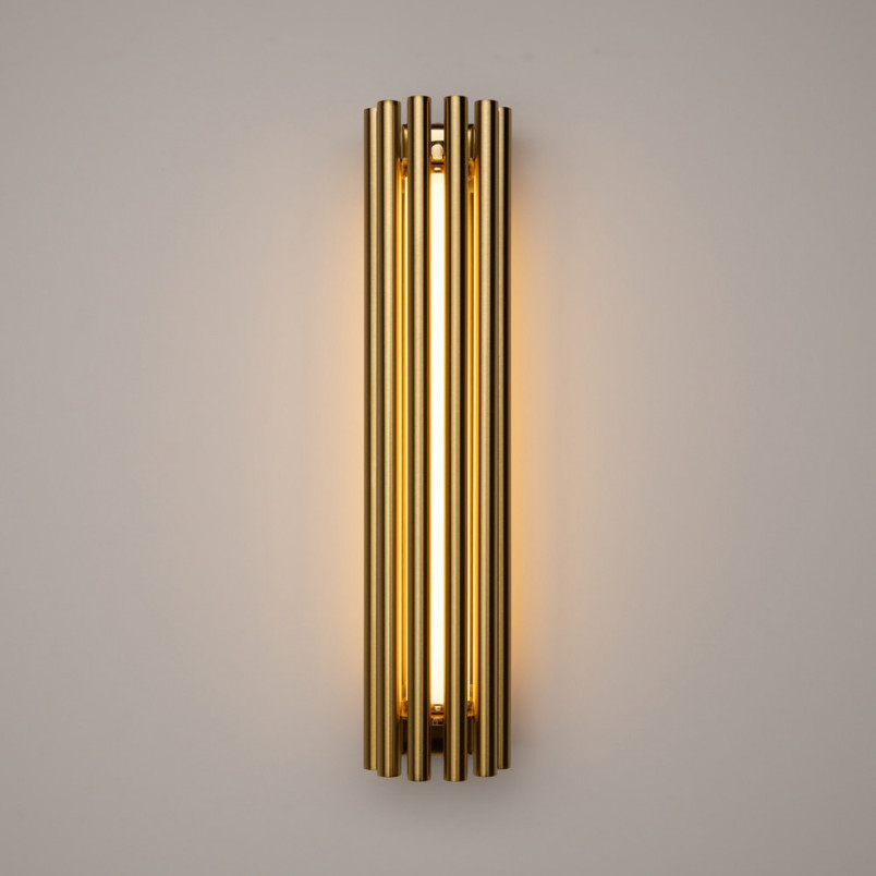 Kinkiet pionowy modern Sonata LED 36cm mosiężny Maytoni