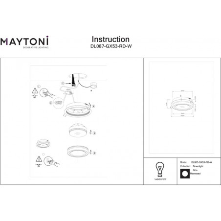 Lampa podtynkowa spot Orlo LED 10,5 cm biała Maytoni