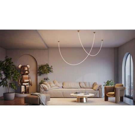 Lampa wisząca nowoczesna Tau LED 3000K 400cm złota Maytoni