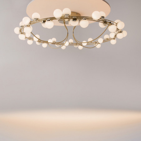 Plafon szklane kule glamour Tessara LED 80cm biało-złoty Maytoni