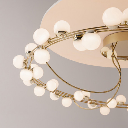 Plafon szklane kule glamour Tessara LED 80cm biało-złoty Maytoni