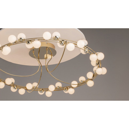 Plafon szklane kule glamour Tessara LED 80cm biało-złoty Maytoni