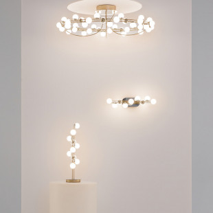 Plafon szklane kule glamour Tessara LED 80cm biało-złoty Maytoni
