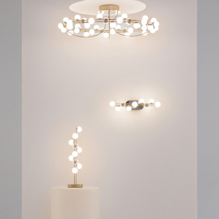 Plafon szklane kule glamour Tessara LED 80cm biało-złoty Maytoni