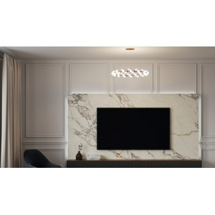 Plafon szklane kule glamour Tessara LED 80cm biało-złoty Maytoni