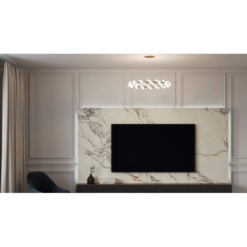 Plafon szklane kule glamour Tessara LED 80cm biało-złoty Maytoni