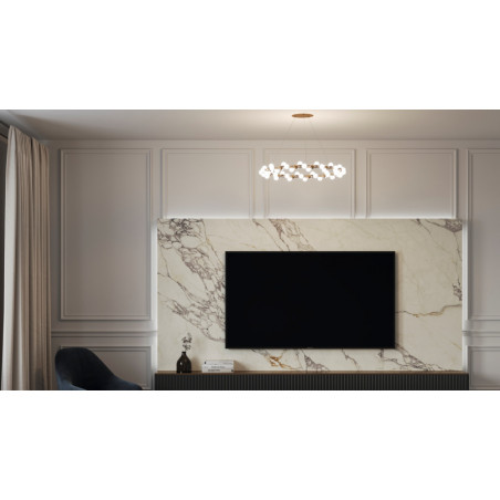 Plafon szklane kule glamour Tessara LED 80cm biało-złoty Maytoni
