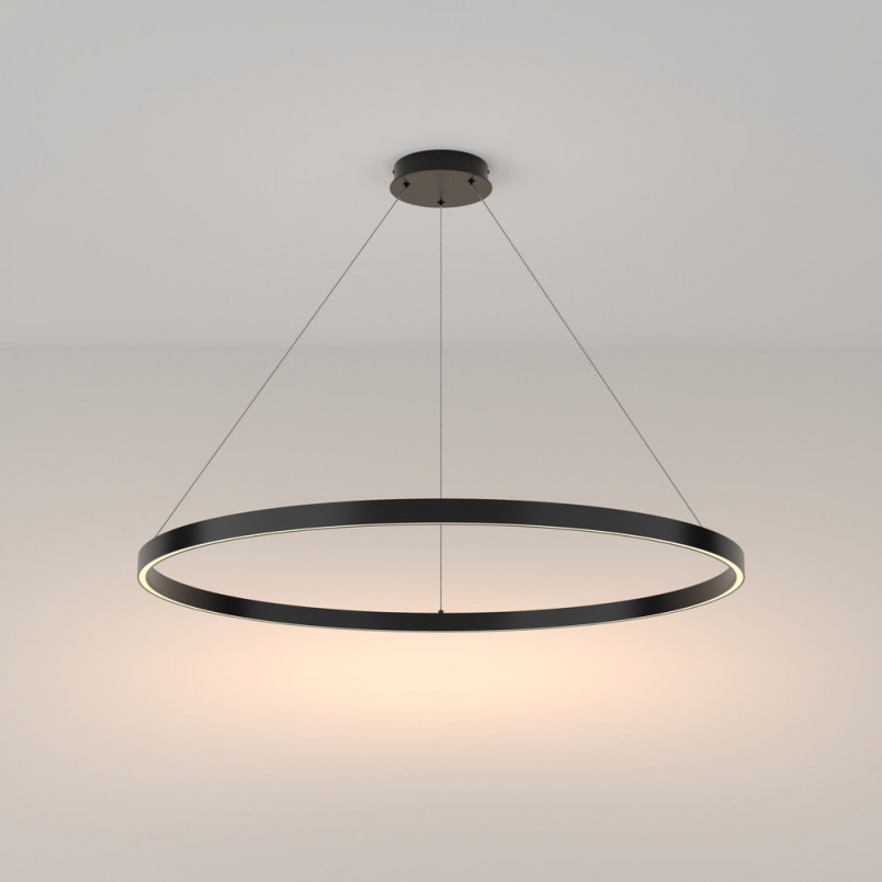 Lampa wisząca okrągła nowoczesna Rim LED 3000K 100cm czarna Maytoni