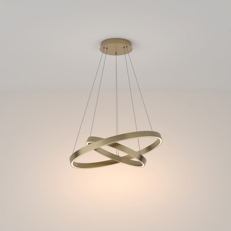 Lampa wisząca okrągła nowoczesna Rim LED 3000K II 60cm mosiężna Maytoni