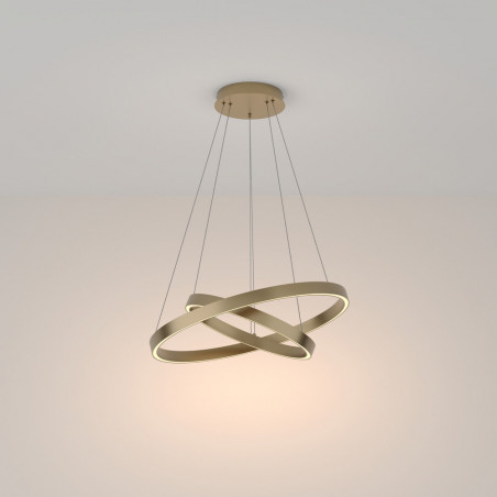 Lampa wisząca okrągła nowoczesna Rim LED 3000K II 60cm mosiężna Maytoni