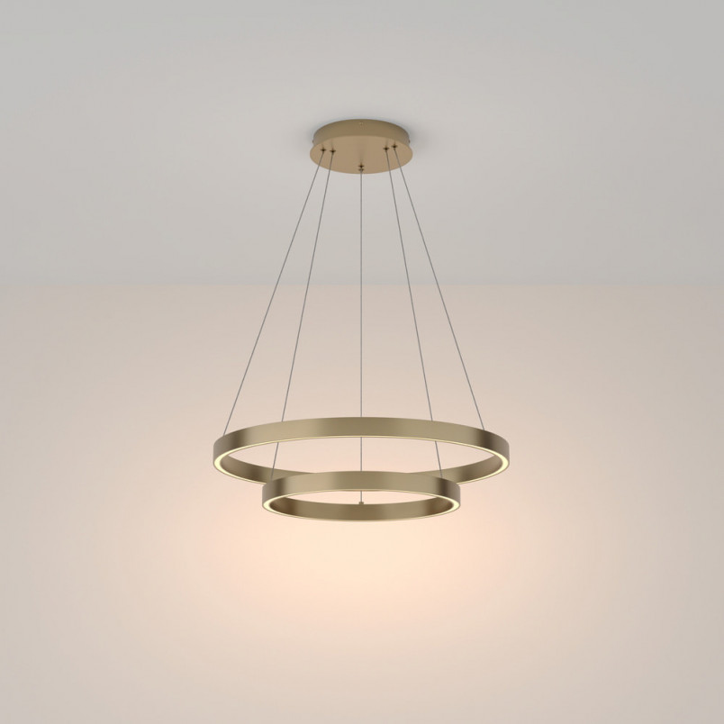 Lampa wisząca okrągła nowoczesna Rim LED 3000K II 60cm mosiężna Maytoni