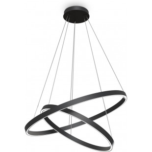 Lampa wisząca okrągła nowoczesna Rim LED 3000K II 80cm czarna Maytoni