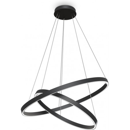 Lampa wisząca okrągła nowoczesna Rim LED 3000K II 80cm czarna Maytoni