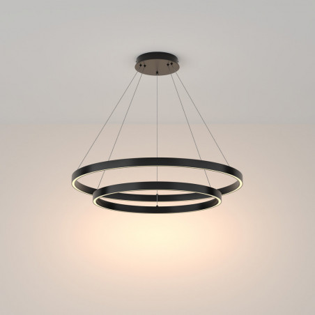 Lampa wisząca okrągła nowoczesna Rim LED 3000K II 80cm czarna Maytoni