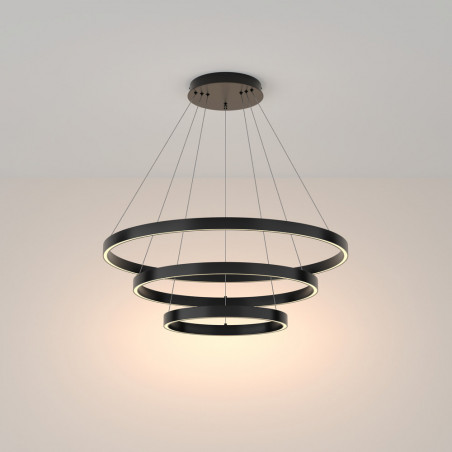 Lampa wisząca okrągła nowoczesna Rim LED 3000K III 80cm czarna Maytoni