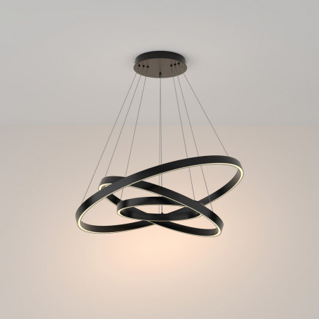 Lampa wisząca okrągła nowoczesna Rim LED 3000K III 80cm czarna Maytoni