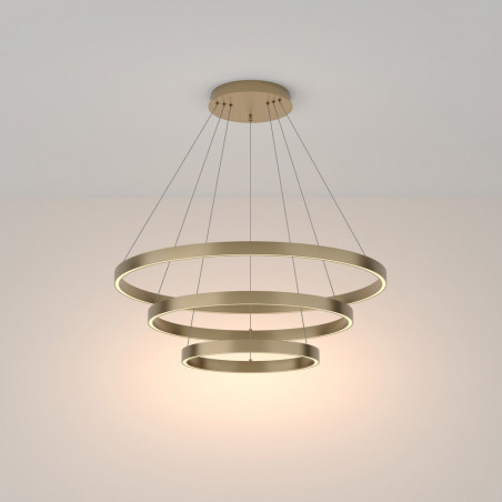Lampa wisząca okrągła nowoczesna Rim LED 3000K III 80cm mosiężna Maytoni