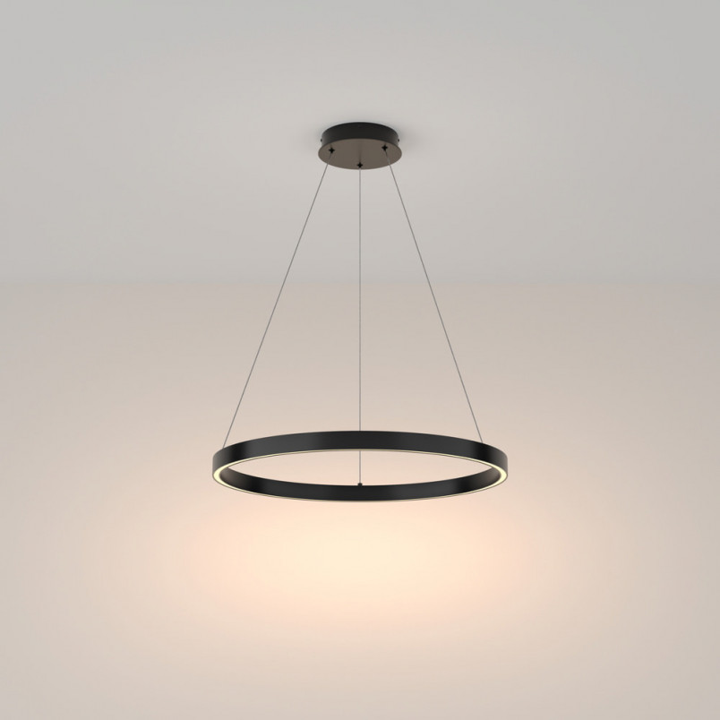 Lampa wisząca okrągła nowoczesna Rim LED 3000K 60cm czarna Maytoni