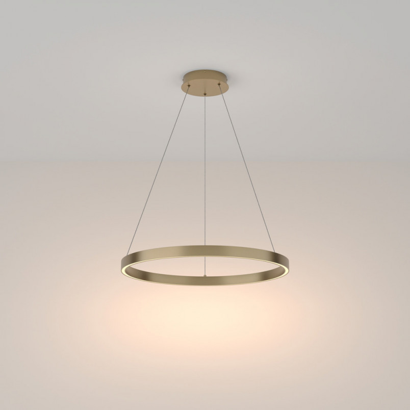 Lampa wisząca okrągła nowoczesna Rim LED 3000K 60cm mosiężna Maytoni