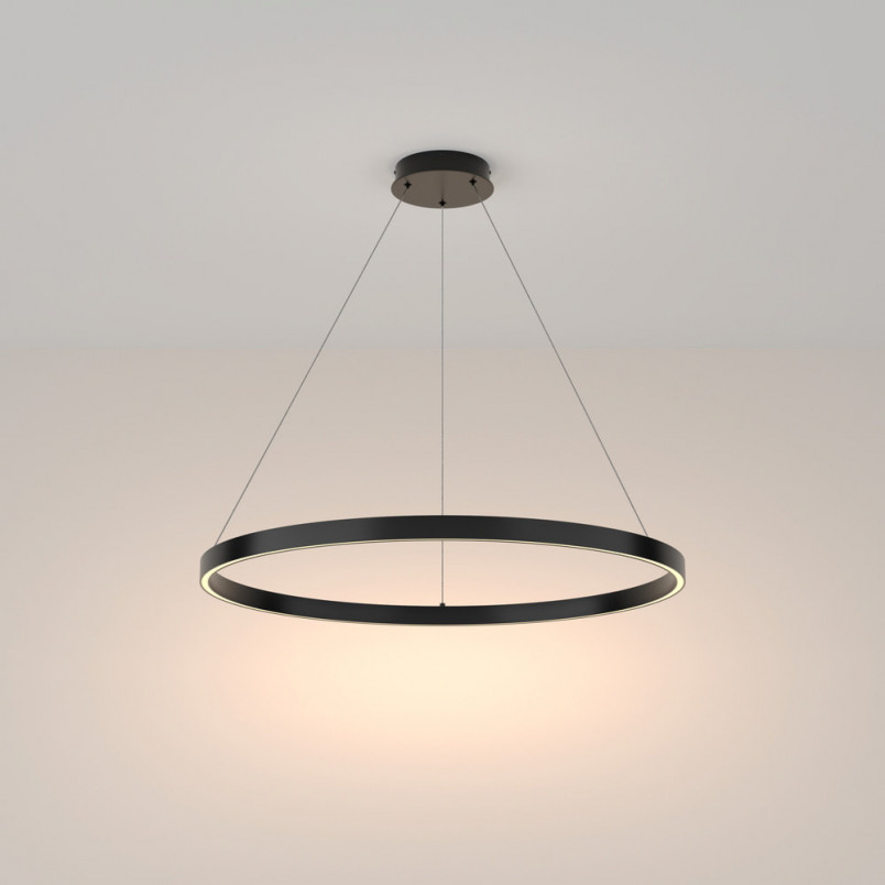 Lampa wisząca okrągła nowoczesna Rim LED 3000K 80cm czarna Maytoni