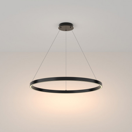 Lampa wisząca okrągła nowoczesna Rim LED 3000K 80cm czarna Maytoni