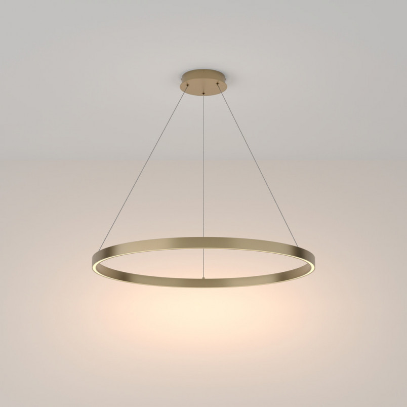Lampa wisząca okrągła nowoczesna Rim LED 3000K 80cm mosiężna Maytoni