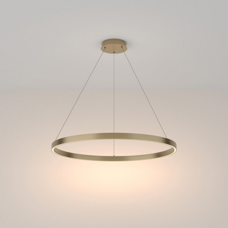 Lampa wisząca okrągła nowoczesna Rim LED 3000K 80cm mosiężna Maytoni