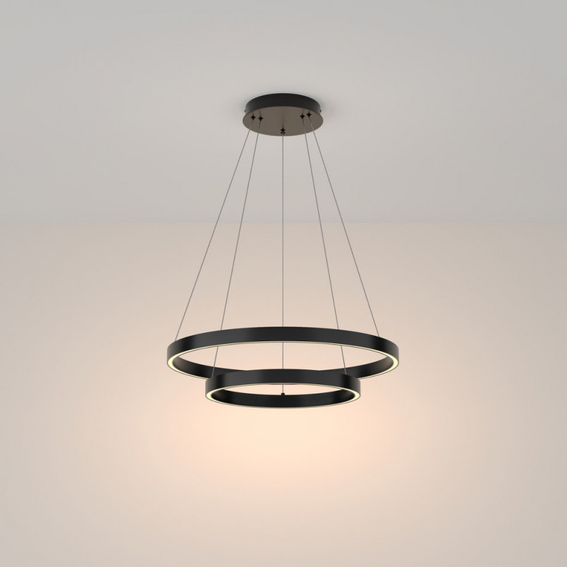 Lampa wisząca okrągła nowoczesna Rim LED 3000K II 60cm czarna Maytoni