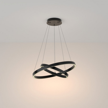 Lampa wisząca okrągła nowoczesna Rim LED 3000K II 60cm czarna Maytoni